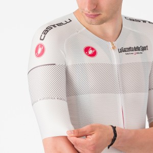 Heren Fietskleding Wit Giro d'Italia 2024 koersshirt