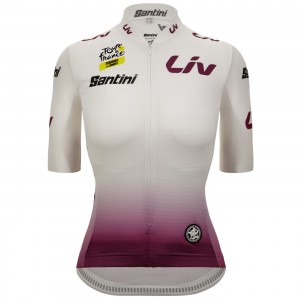 Dames Fietskleding Wit dames T-shirt Tour de France 2024