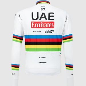 Heren Fietskleding Team UAE 2024 Pissei Shirt met Lange Mouwen - Wereldkampioen