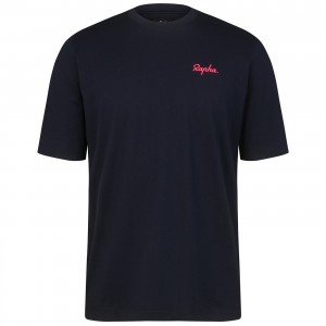 Heren Fietskleding T-shirt Rapha Logo - Blauw