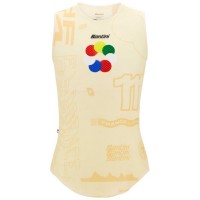 Heren Santini Tour de France 2024 Mouwloze Wielerbasislaag - Grand Départ