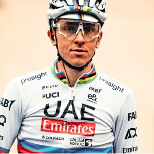 Heren Fietskleding Team UAE 2024 Pissei Shirt met Lange Mouwen - Wereldkampioen