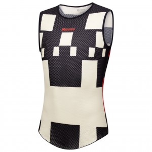 Heren Fietskleding Santini Paris Roubaix 2025 Mouwloos Ondershirt