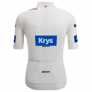 Santini witte Tour de France-jersey Frankrijk 2025 Fan Line-jersey voor heren