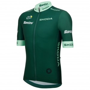 Heren Fietskleding Santini Green Tour de France 2025 fanline shirt