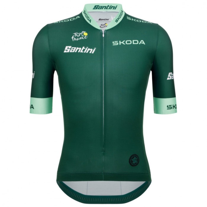 Heren Fietskleding Santini Green Tour de France 2025 officieel shirt