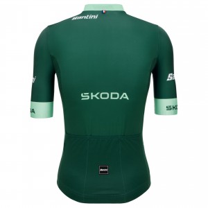 Heren Fietskleding Santini Green Tour de France 2025 officieel shirt