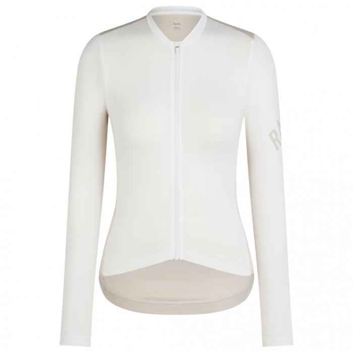 Dames Fietskleding Rapha Pro Team Lightweight damesshirt met lange mouwen - wit