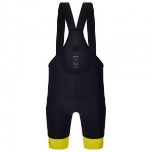 Heren Fietskleding Santini Yellow Tour de France 2025 Bib Tights