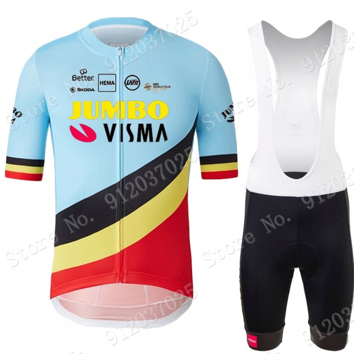 Jumbo Visma Belgium Blue 2021 Team Fietskleding Fietsshirt Korte Mouw+Korte Fietsbroeken Bib 2021062651 Jumbo Visma Belgium Blue 2021 Team Fietskleding Fietsshirt Korte Mouw+Korte Fietsbroeken Bib 2021062651