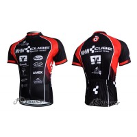 2012 MHW Cube Racing Team Fietsshirt Korte mouwrood zwart 3853