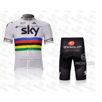 2012 SKY UCI Team Fietskleding Fietsshirt Korte Mouwen+Fietsbroek Korte zeem 534