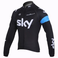 2013 Team Sky Fietsshirt lange mouw zwart blauw 779