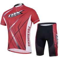 2014 Fox Bike Team Fietspakken Fietsshirt Korte+Korte fietsbroeken zeem rood 3985