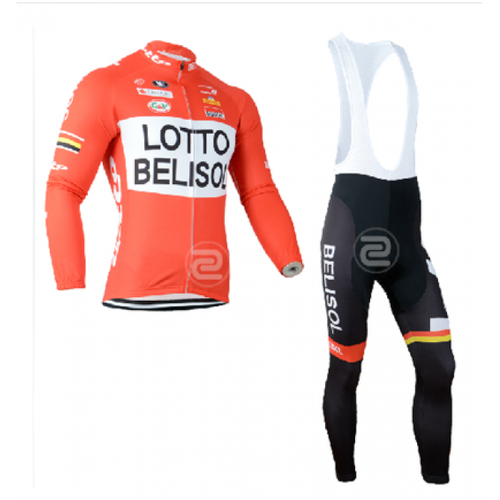 2014 Lotto Belisol Fietskleding Fietsshirt Lange Mouwen+lange fietsbroeken Bib 1299
