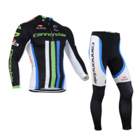 2014 Cannondale Fietskleding Fietsshirt lange mouw+lange fietsbroeken Wit Groen Blauw 1438