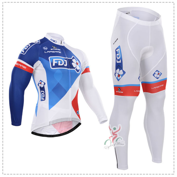 2015 FDJ Fietskleding Fietsshirt lange mouw+Lange fietsbroeken 1737 2015 FDJ Fietskleding Fietsshirt lange mouw+Lange fietsbroeken 1737