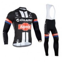 2015 Giant Alpecin Fietskleding Fietsshirt lange mouw+Lange fietsbroeken Bib 1771
