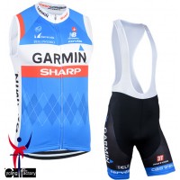 2014 Garmin Sharp Fietsshirt Zonder Mouwen+Korte Fietsbroeken Bib 1239