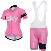 2015 Sky Dames Fietskleding Fietsshirt Korte+Korte Fietsbroeken Bib 2071