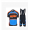 2015 KTM Proteam blauw zwart Fietskleding Set Fietsshirt Korte Mouwen+Fietsbroek Bib Korte 2164