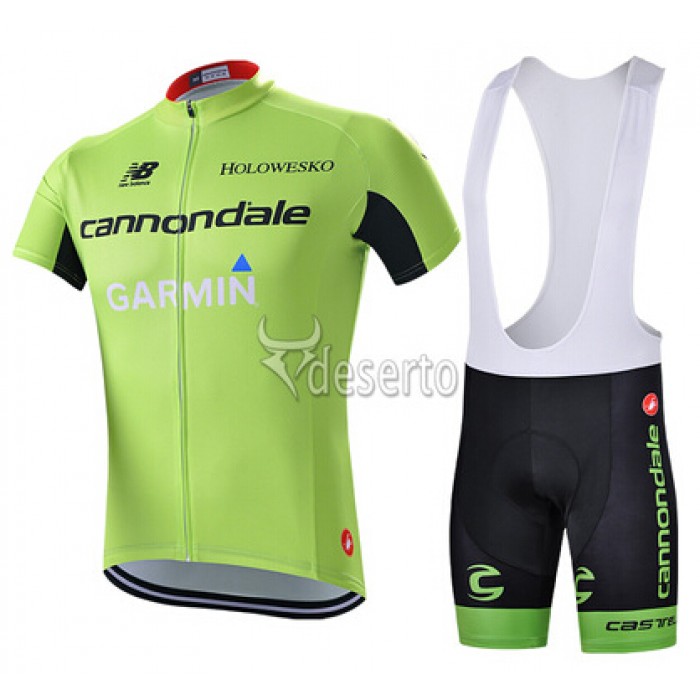 2015 Garmin Cannondale Fietskleding Set Fietsshirt Korte Mouwen+Fietsbroek Bib Korte groen 1590