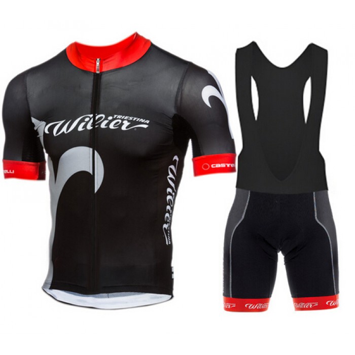 WILIER 2015 zwart Fietskleding Fietsshirt Korte+Korte Fietsbroeken Bib zwart 2301