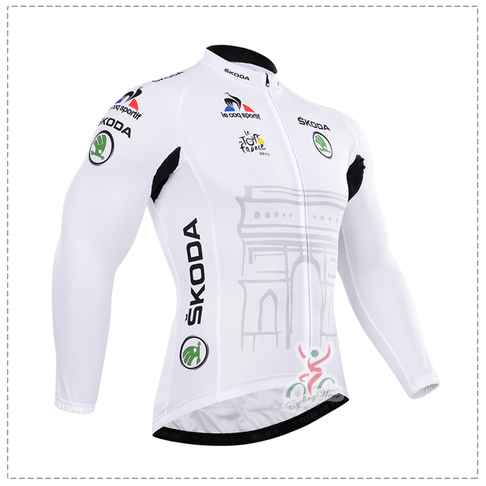2015 Tour de France Fietsshirt lange mouw Blanc 2100