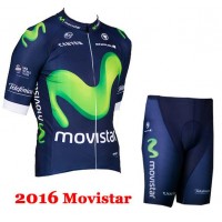 2016 Movistar Fietskleding Fietsshirt Korte+Korte fietsbroeken 2016036209