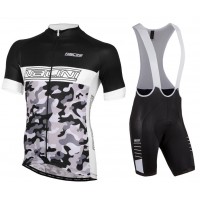 NALINI PRO Camouflage Fietskleding Fietsshirt Korte+Korte Fietsbroeken Bib zwart wit 20160976