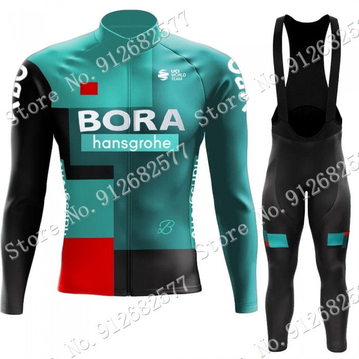 Bora Hansgrohe 2022 Pro Team Fietskleding Fietsshirt Lange Mouw+Lange Fietsbroek Bib 202201073 Bora Hansgrohe 2022 Pro Team Fietskleding Fietsshirt Lange Mouw+Lange Fietsbroek Bib 202201073
