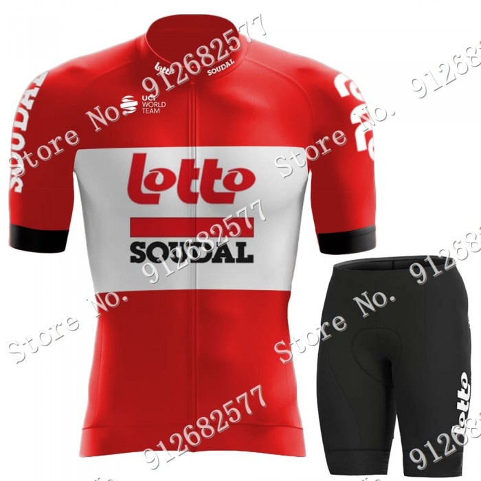 Team Lotto Soudal Fietskleding Fietsshirt Korte Mouw+Korte Fietsbroeken Bib 2022122552