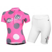 2015 Nalini Siele Rose-Gris Dames Fietsshirt Korte Mouwen+Fietsbroek 3518