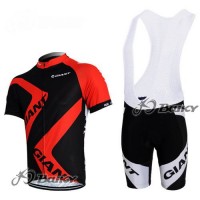 Giant Ride Life Fietspakken Fietsshirt Korte+Korte koersbroeken Bib zwart rood 4238