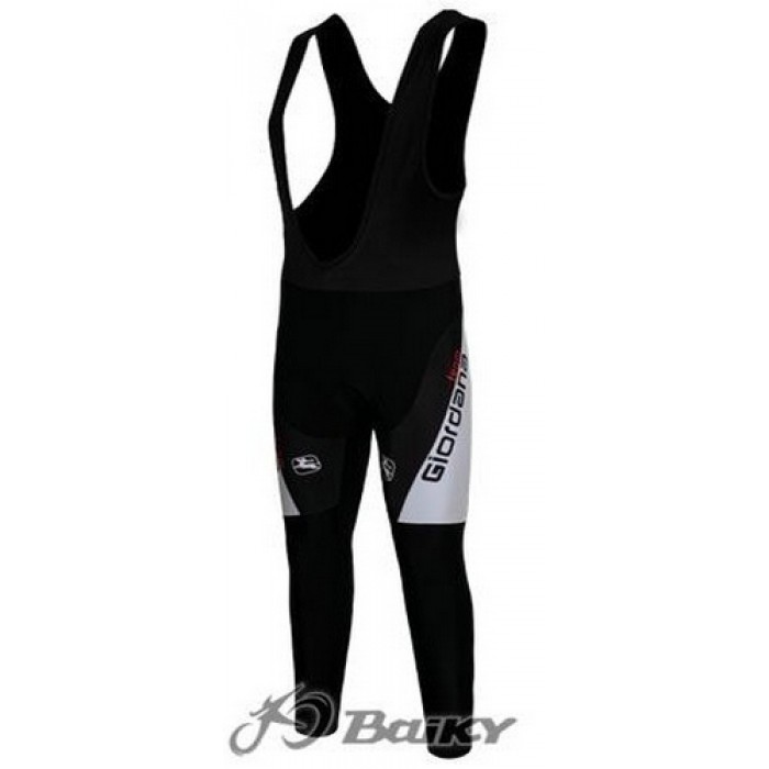 Giordana Pro Team lange fietsbroeken Bib met zeem zwart wit 4707
