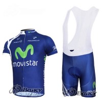 Movistar Team Fietspakken Fietsshirt Korte+Korte koersbroeken Bib blauw 4278
