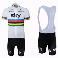 2013 Team Sky UCI Fietspakken Fietsshirt Korte+Korte koersbroeken Bib wit zwart 4337
