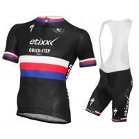 Etixx Quick-Step Champion Tsjechisch 2015 Fietskleding Set Fietsshirt Korte Mouwen+Fietsbroek Bib Korte 1913