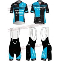 Monkey Town 2017 Fietskleding Set wielershirt korte mouwen+koersbroek kort Bib 33nl10115