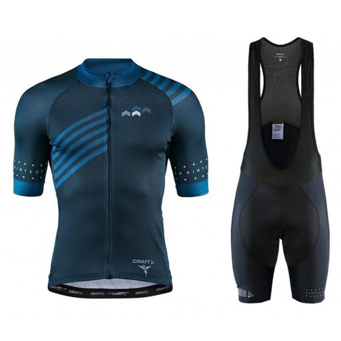 2020 CRAFT Specialiste Fietskleding Wielershirt Korte Mouw+Korte Fietsbroeken Bib Blauw VK9F6 VK9F6