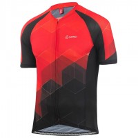 2020 LOFFLER Aero Fietsshirt Korte Mouw Zwart Rood JD8IM JD8IM