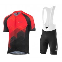 2020 LOFFLER Aero Fietskleding Wielershirt Korte Mouw+Korte Fietsbroeken Bib Zwart Rood P7CTB P7CTB