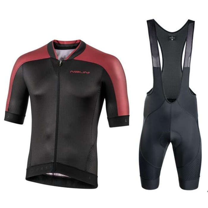 NALINI Munich 1972 Fietskleding Wielershirt Korte Mouw+Korte Fietsbroeken Bib Zwart Rood RG4QZ RG4QZ