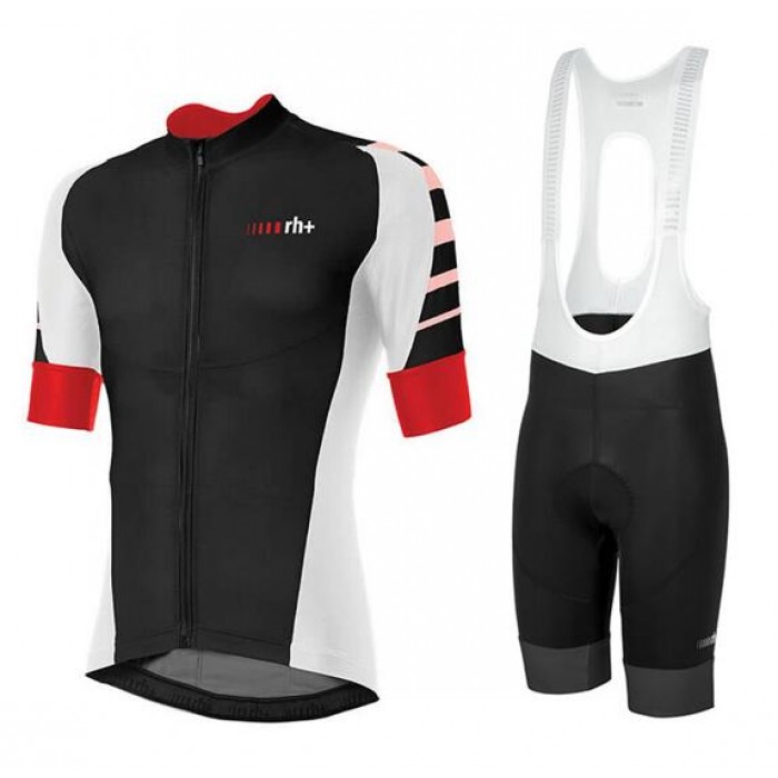 RH+Code Fietskleding Wielershirt Korte Mouw+Korte Fietsbroeken Bib Wit Zwart Rood 6B5RH 6B5RH