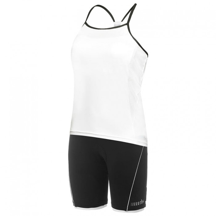 2020 Dames RH+Brezza Spaghetto Wielerkleding Wielershirt Korte Mouw+Korte Fietsbroeken Wit Zwart TN6RG TN6RG