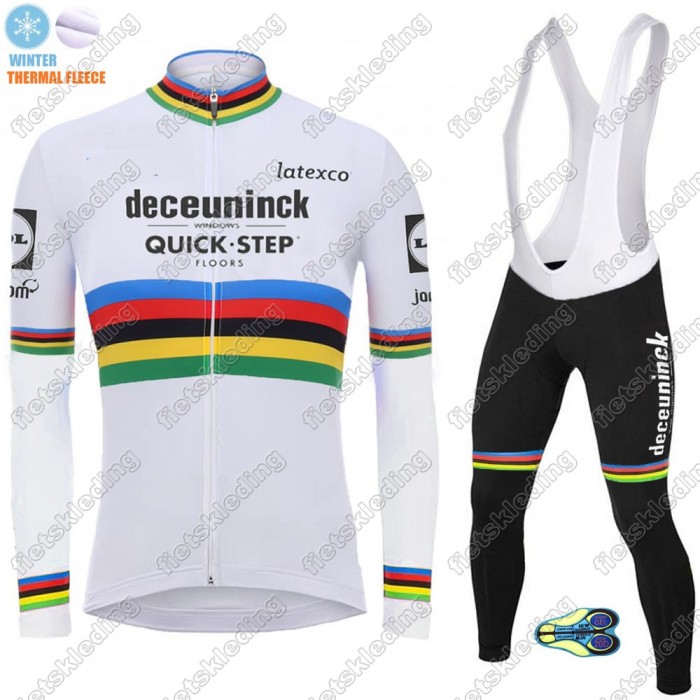 Winter Thermal Fleece Deceuninck quick step 2021 UCI World Champion Wielerkleding Set Fietsshirts Lange Mouw+Lange Fietsrbroek 2021047 Winter Thermal Fleece Deceuninck quick step 2021 UCI World Champion Wielerkleding Set Fietsshirts Lange Mouw+Lange Fietsrbroek 2021047