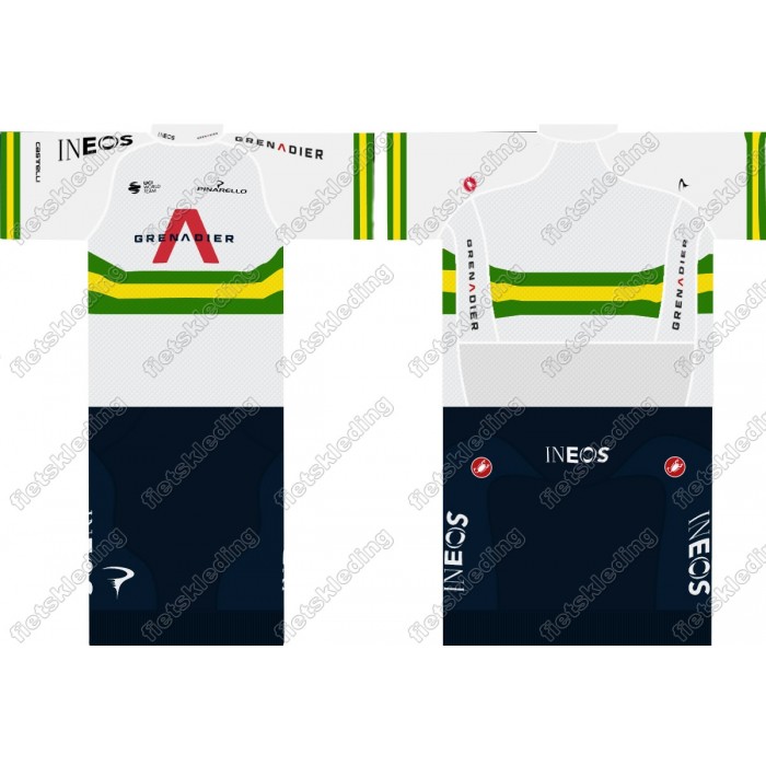 Team INEOS Grenadier 2021 UCI World Champion Fietskleding Set Wielershirt Korte Mouw+Korte Fietsbroeken 2021157 Team INEOS Grenadier 2021 UCI World Champion Fietskleding Set Wielershirt Korte Mouw+Korte Fietsbroeken 2021157