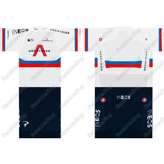 Team INEOS Grenadier 2021 UCI World Champion Fietskleding Set Wielershirt Korte Mouw+Korte Fietsbroeken 2021172