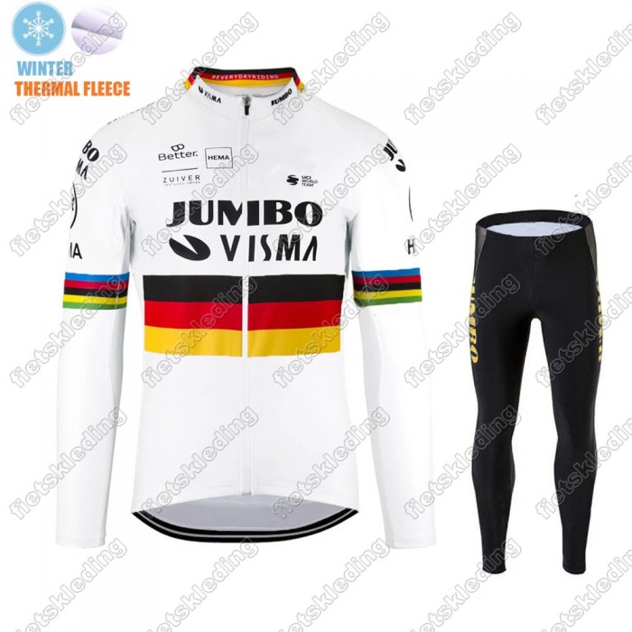 Winter Thermal Fleece Jumbo Visma 2021 Germany Fietsshirt Lange Mouw+Collant Cycliste 2021231 Winter Thermal Fleece Jumbo Visma 2021 Germany Fietsshirt Lange Mouw+Collant Cycliste 2021231