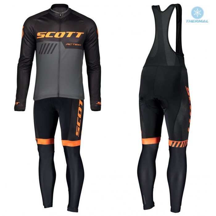 2019 Scott-RC-Profteams zwart-grijs-Orange Thermo Wielerkleding Set Wielershirts lange mouw+fietsbroek lang met ERAA751 2019 Scott-RC-Profteams zwart-grijs-Orange Thermo Wielerkleding Set Wielershirts lange mouw+fietsbroek lang met ERAA751